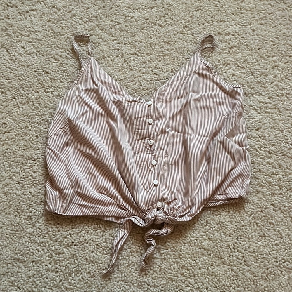 cropped tank with tie
